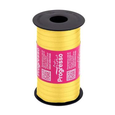 Imagem de Fita de Cetim 7mm nº1 - 100m Cor 2052 Amarelo Claro - 1 unidade - Fita