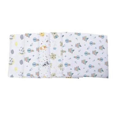 Imagem de Kit 20 Pano De Boca Fraldinha Luxo Estampada 35x35cm Comum Pacote 100%