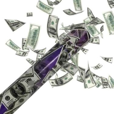 Imagem de Kit 4 Lança Confete Festa Dinheiro Dollar Réveillon Carnaval - Bwx