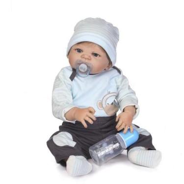 Imagem de Bebê Reborn Menino Realista 100% Silicone 57cm - Edu - PRO BABY REBORN