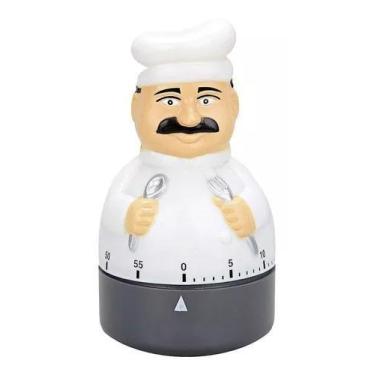 Imagem de Temporizador Timer Cozinha Manual Formato Cozinheiro 60 Min - Clink