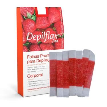 Imagem de 100 Tiras De Cera Pronta Sobrancelhas Buço Morango Depilflax