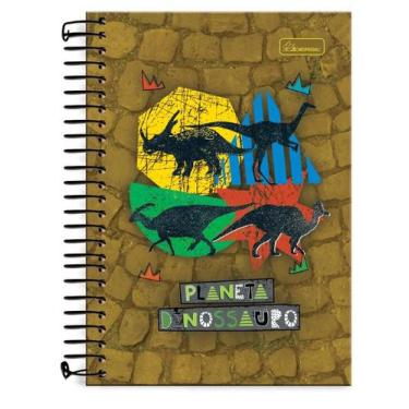 Imagem de Caderno Cadersil pequeno planeta dinossauro espiral 80fls