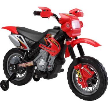 Imagem de Moto elétrica infantil motocross vermelha - Bel Brink