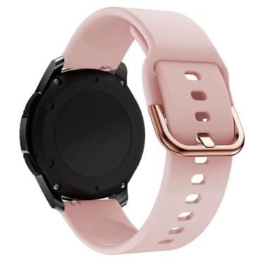 Imagem de Pulseira de Silicone Fecho Colorido Marca 123Smart Compativel com GT2 3 4 46mm GT Runner 46mm Venu 2 Venu 3 45mm Vivoactive4 e 5 45mm Forenrunner 255 (22mm, Rosa bebê)