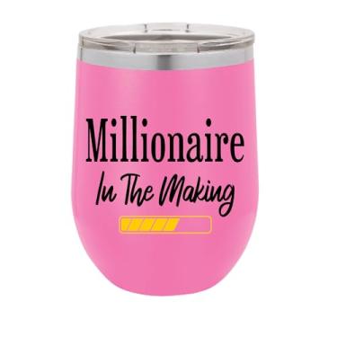 Imagem de Copo de vinho I'm A Millionaire, presente para milionário, copo de vinho de aço inoxidável de 340 g, presentes para ele, para ela, para meninos, para meninas, aniversário, ideia de presente de Natal