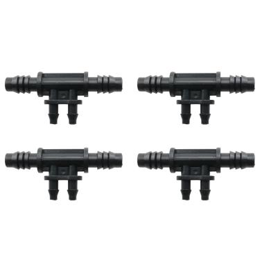 Imagem de HJGarden 4 peças redutor de mangueira de cabelo de 4 mm a 8 mm, encaixe automático de irrigador de 4 vias, conector de mangueira para sistemas de irrigação agrícola de jardim