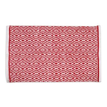 Imagem de Tapetes de área de 53 x 86 cm, diamante de algodão vermelho para sala de estar, quarto, lavável, tapete reversível, casa de fazenda, cozinha, corredor, tapete para corredor, entrada