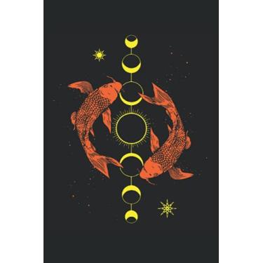 Imagem de Koi Carp Moon Phase Astrology Ying Yang Anti Stress Japan Fish Garden Pond: NOTEBOOK - Funny Japan Souvenier Fish Koi Gift, Gift Idea - A5 (6x9) - 120 ... Book, Sketch, Planner, Birthday, Funny, Sweet