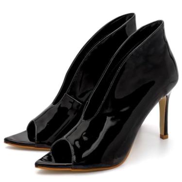 Imagem de Sandália Ankle Boot Feminino Salto e Bico Fino Mulher Elegante Moderna e Confortavel