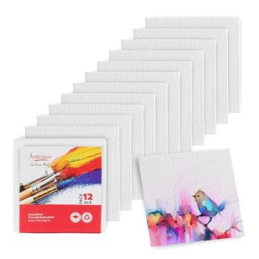 Imagem de Artlicious Telas para pintura – Pacote com quadros de tela brancos em branco de 30 x 10 cm – Painéis de arte 100% algodão para pintura a óleo, acrílico e aquarela