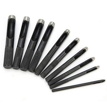 Imagem de Conjunto de Perfuração de Furo Oco para Artesanato Em Couro Faça você Mesmo, Perfurador de Aço, Kit de 1 Mm a 10 Mm, Cinto de Couro