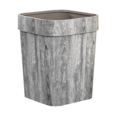 Imagem de Fenteer Lixeira Reciclável Rústica Decorativa Portátil Lixeira Lixeira Lixeira para Decoração Dormitório perto da Mesa Cozinha Banheiro, Cinza, M