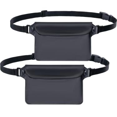 Imagem de CADONO Pacote com 2 bolsas impermeáveis com alça de cintura ajustável | Bolsa seca sensível ao toque, mantenha seu telefone e objetos de valor secos, perfeita para natação, caiaque, passeios de barco,
