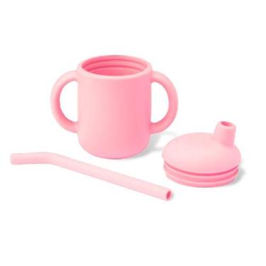 Imagem de Copo De Treinamento De Silicone Infantil Com Alça E Canudo Bebê Introd