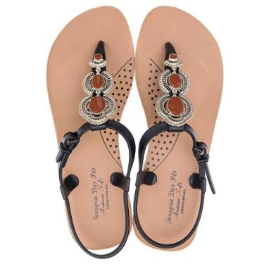 Imagem de Sandalia Rasteirinha Ortopédica Feminina Confortavel Terapia dos Pés, 