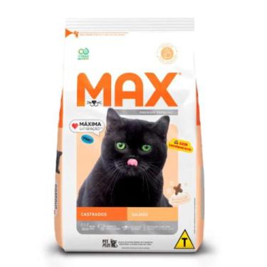 Imagem de Ração Max para Gatos Adultos Castrados Sabor Salmão 10,1 Kg - Max Tota