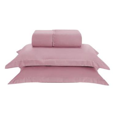 Imagem de Kit Jogo Lençol Elástico 300 Fios Casal Queen 3 Peças Rose - Enxoval V