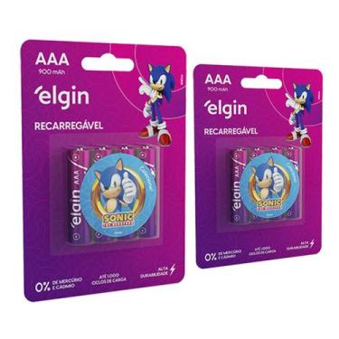 Imagem de Pilha Recarregável Aaa 900mah Palito C/8 Elgin - Original