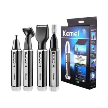 Imagem de Aparador Elétrico Recarregável 4 em 1 - Cabelo, Barba, Nariz e Orelha,