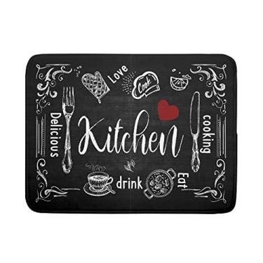 Imagem de Kawani Tapetes De Secagem De Pratos Para Balcão De Cozinha 16 X 18 Polegadas, Tapete De Secagem De Cozinha, Tapetes De Escorredor De Pratos Para Bar De Café Preto, Acessórios De Cozinha Absorventes