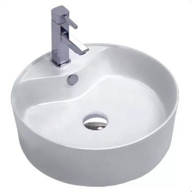 Imagem de Cuba Sobrepor Branca Redonada De Ceramica 36x36x14,5cm - La Bella Griffe