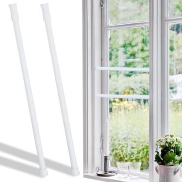 Imagem de Uenhoy Pacote com 2 barras de segurança para porta deslizante de 39,9 cm a 69,8 cm Barra de segurança ajustável para janela com pontas de borracha, trava de porta de vidro deslizante, batentes de