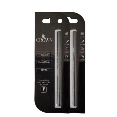 Imagem de Kit 2 Cargas Para Caneta Crown Roller - Ca22007 Azul Preta, 2 Preto