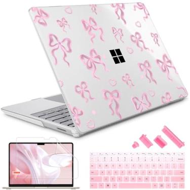 Imagem de May Chen Para laptop Microsoft Surface 3/4/5 de 13,5 polegadas com modelos de descanso de palma de metal: 1951/1868, capa rígida com protetor de tela com capa de teclado e plugue de poeira, laço de