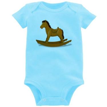Imagem de Body Bebê Cavalinho De Pau - Foca na Moda, Azul bebê, P