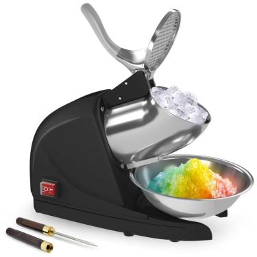 Imagem de OKF Máquina de Raspadinha Industrial, Aço Inoxidável, 99 kg, h, 110V, Preta