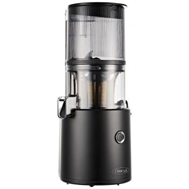Imagem de Centrifuga de Frutas 2 Litros com Função Reversa e Funil Extra Grande, 110V 150W, Omega Juicer JC2022BK11, Preta