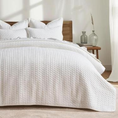 Imagem de Conjunto de edredões EVERGRACE Luxury Velvet Queen Size, 3 peças, bran