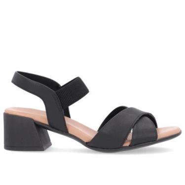 Imagem de Sandália com Salto Feminino Usaflex Al2002, Preto, 36