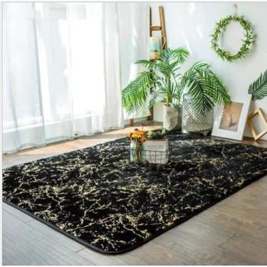 Imagem de Tapete de veludo bronzeador para sala de estar, tapetes de cabeceira para quarto, decoração para casa, tapete de pelúcia, antiderrapante, tapete de absorção de água, b, 80x120cm