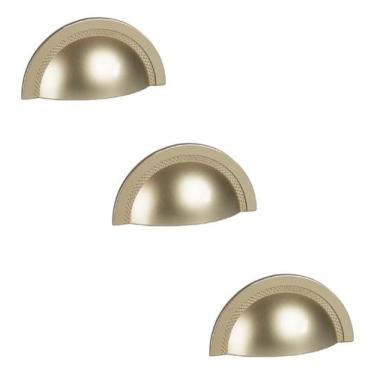 Imagem de Kit 3 puxador shell 48 mm zen dourado (fosco) zp4319.955 concha