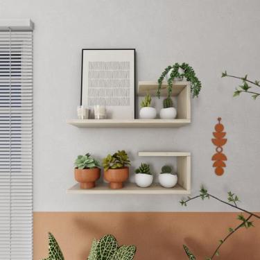 Imagem de Kit 2 Prateleiras 60cm Madeira Maciça J - P&C ArteMobili