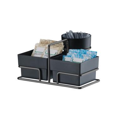 Imagem de Porta Sachês de Açúcar Adoçante Chá e Mexedor Organizador Preto Onix - 1156ox - Future