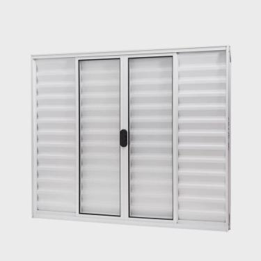Imagem de Janela de Alumínio Veneziana 100x120cm 6 Folhas Vidro Liso Slim Modular Ramassol