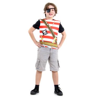 Imagem de Fantasia Pirata Sete Mares Kit Peitoral Com Tapa Olho Menino