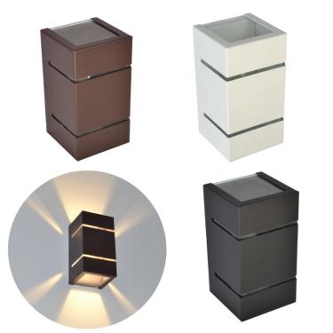 Imagem de Arandela alumínio externa facho E frisos parede preto 6203