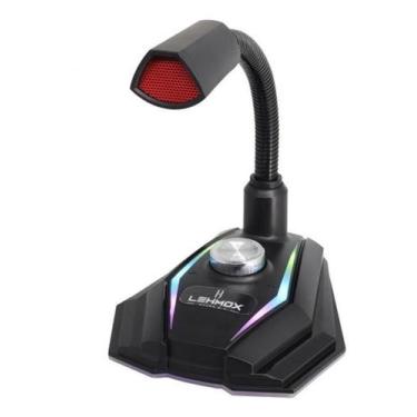 Imagem de Microfone Gamer De Mesa Rgb Hyper Profissional Usb Gt Gk3 - Lehmox