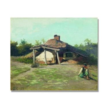 Imagem de Lev Lagorio Prints. Pintura de arte de parede paisagem marítima. Pôster de reprodução de impressões em tela de paisagem para decoração de casa. (A cabana). 60 x 72 cm - 23,6 x 28,3 pol sem moldura