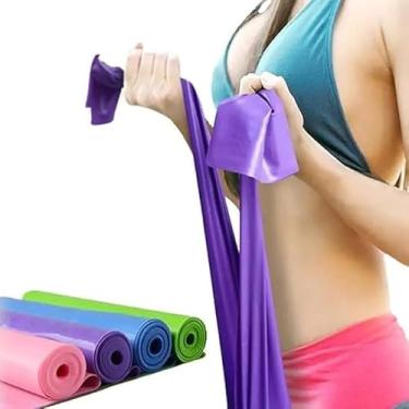 Imagem de KIT com 3 Faixas de Resistência Exercícios Alongamento Yoga Pilates Fisioterapia Fortalecimento Elástico