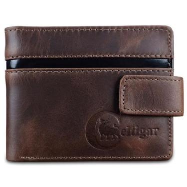 Imagem de Carteira Masculina De Couro Antifurto Bloqueio RFID RG CNH - Celtigar,