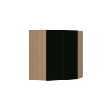 Imagem de Armário Aéreo Canto Diagonal 74cm 2 Portas Slim Luciane Móveis, Freijó