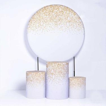 Imagem de Kit Painel de Festa Redondo de 1,50m e Trio de Cilindros Brilho - Fera Print