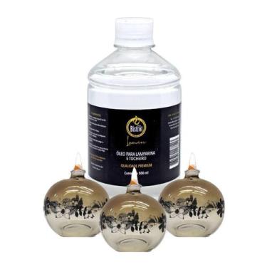 Imagem de Kit 3 Lamparinas Decorativas Sensações + 500Ml De Fluido - Velas bistr