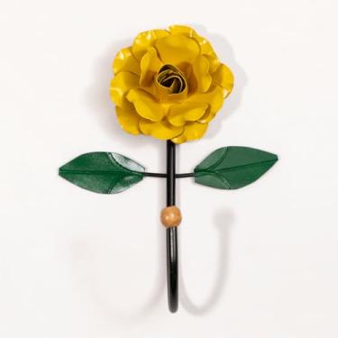 Imagem de Cabideiro de Parede Cabide Para Toalha 1 Gancho Flor Amarela