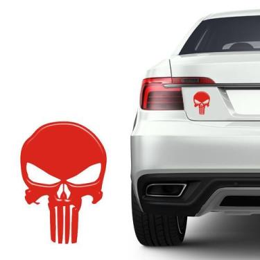 Imagem de Adesivo Grande Caveira O Justiceiro Resinado Refletivo Carro - SPORTIN
